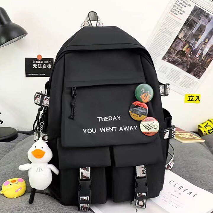 Balo học sinh cấp 2 , 3 thời trang cá tính nam nữ chống thấm nước ( Không Kèm Phụ Kiện ) size 42cm