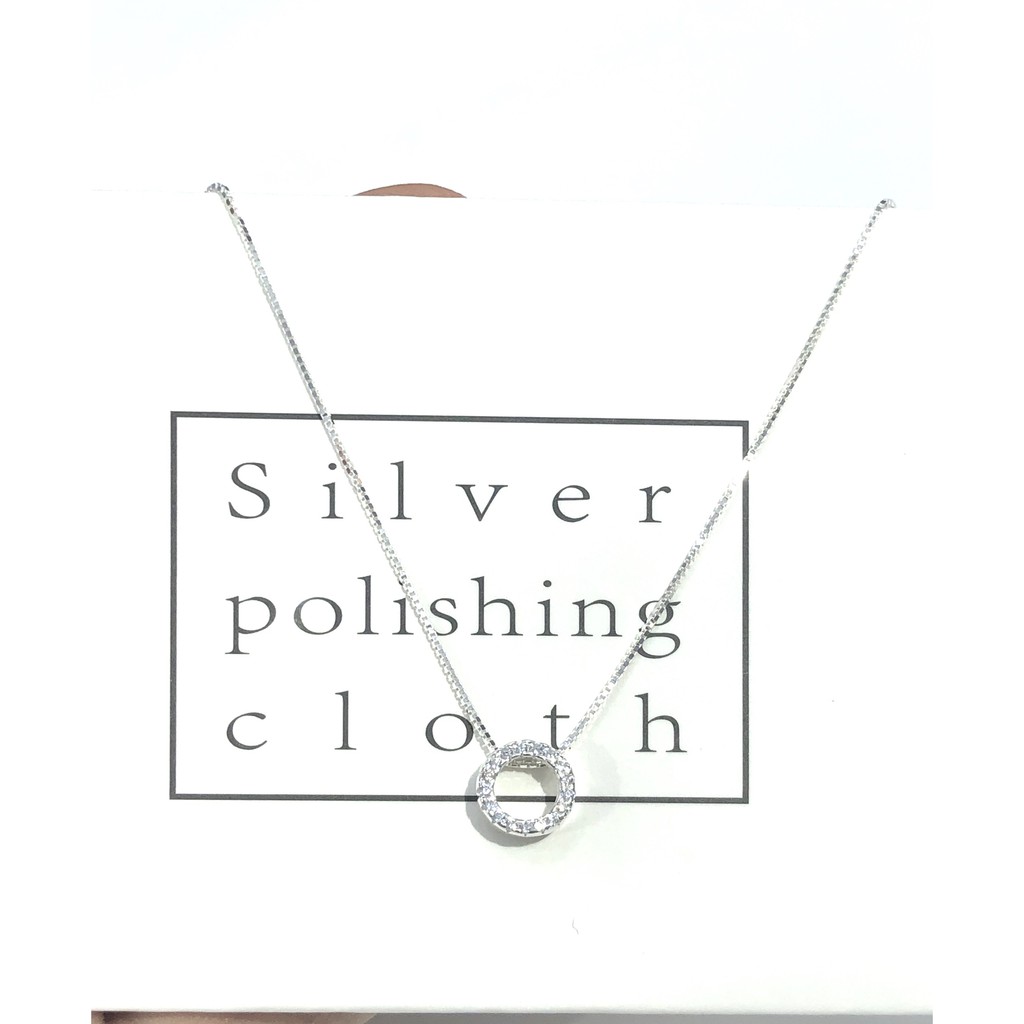 Dây chuyền bạc , vòng cổ hình tròn mini nạm đá cao cấp - TleeJewelry