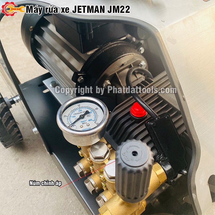 Máy rửa xe công nghiệp JETMAN JM-22,công suất 2200W-Đầy đủ phụ kiện- Bảo hành 12 tháng