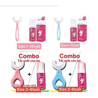 Combo bàn chải đánh răng chư u - kem đánh răng trẻ em .