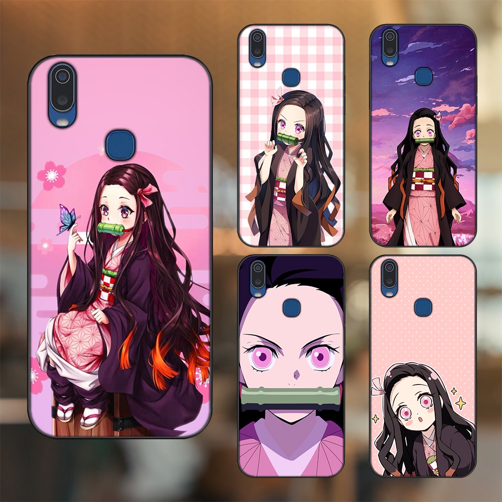 Ốp lưng Vivo Y11 viền đen in hình Nezuko Kimetsu no Yaiba