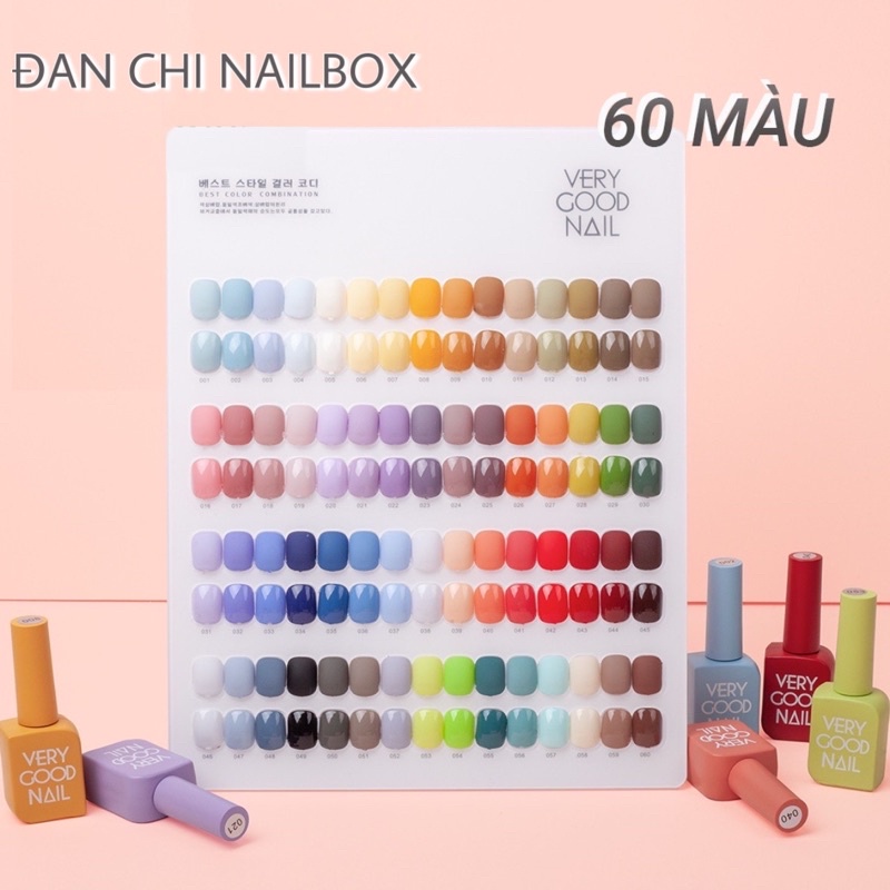 Nailbox Móng Úp Thiết Sẵn Mẫu Sơn Trơn Bản 60 Màu Hot