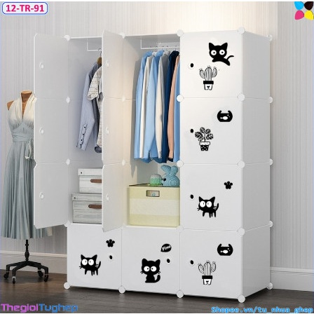 [ FREESHIP] TỦ NHỰA LẮP GHÉP ĐA NĂNG 12 Ô SÂU 47CM