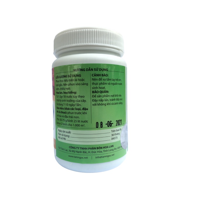 Phân bón Tám Ngọc NPK 6-30-30 cánh hoa dài- hoa to- màu sắc tươi đẹp lọ 100g