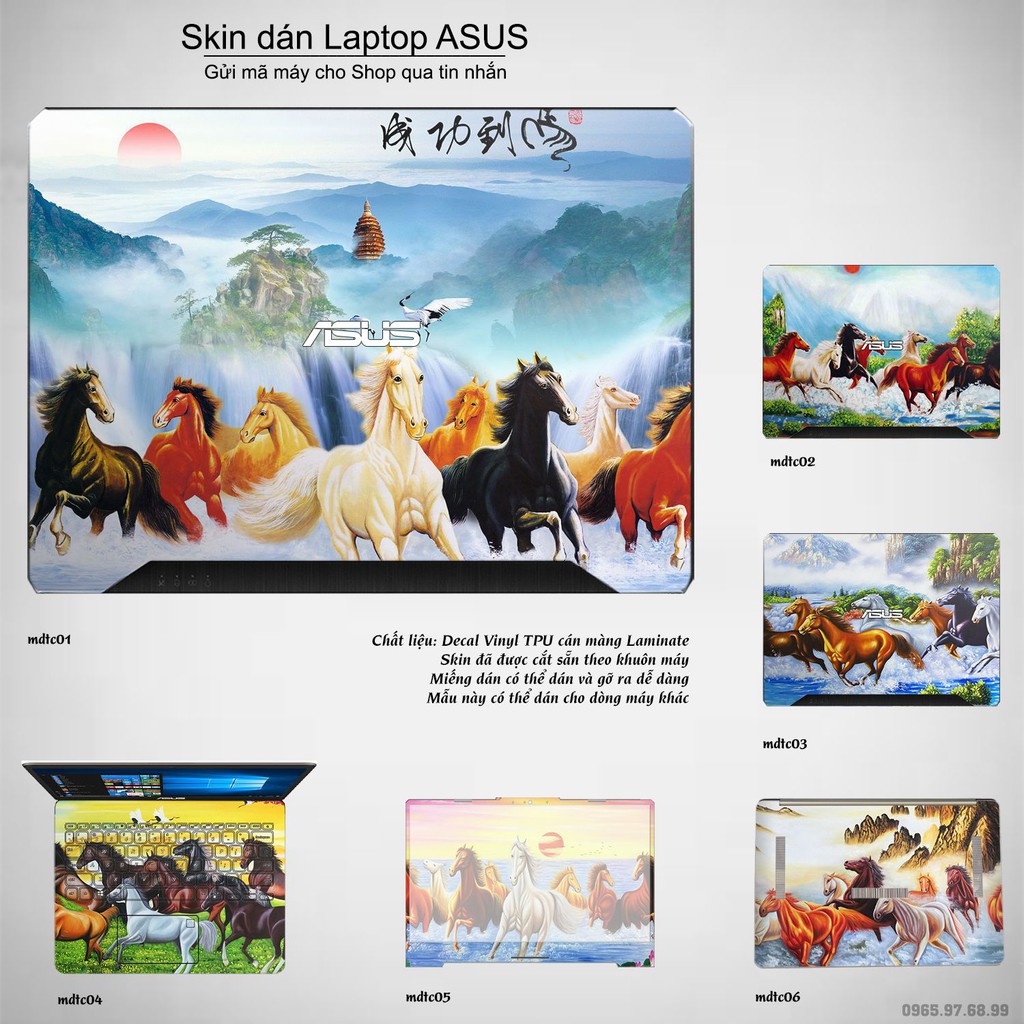 Skin dán Laptop Asus in hình Mã Đáo Thành Công (inbox mã máy cho Shop)