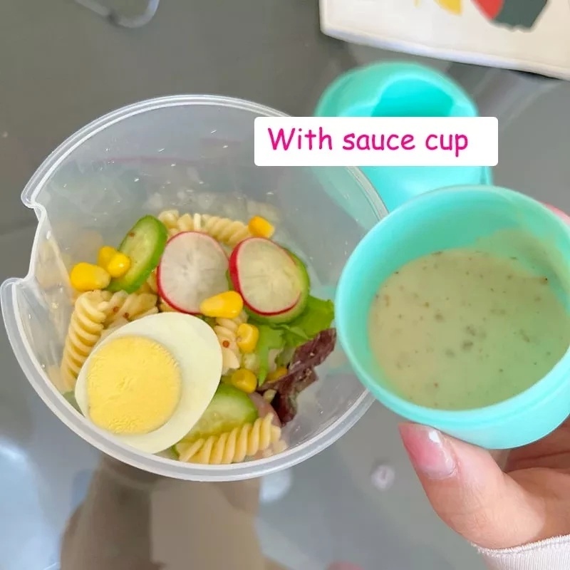 Bộ Cốc Đựng Thức Ăn 1000ML Kèm Muỗng Nĩa Tiện Dụng