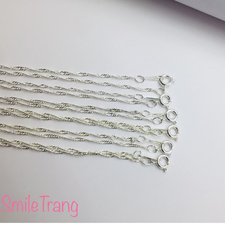 Dây chuyền nữ dây xích mảnh có mặt gắn pha lê nhân tạo phong cách trẻ trung