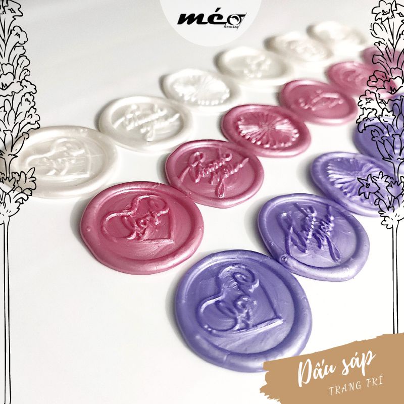 DẤU SÁP Wax Seal- LAVENDER Style  niêm phong bao thư, thiệp cưới , trang trí bao bì sản phẩm