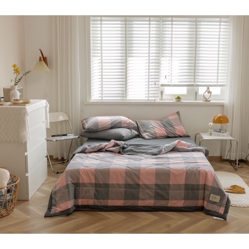 SÉT  CHĂN GA GỐI COTTON NHẬT KẺ MỚI