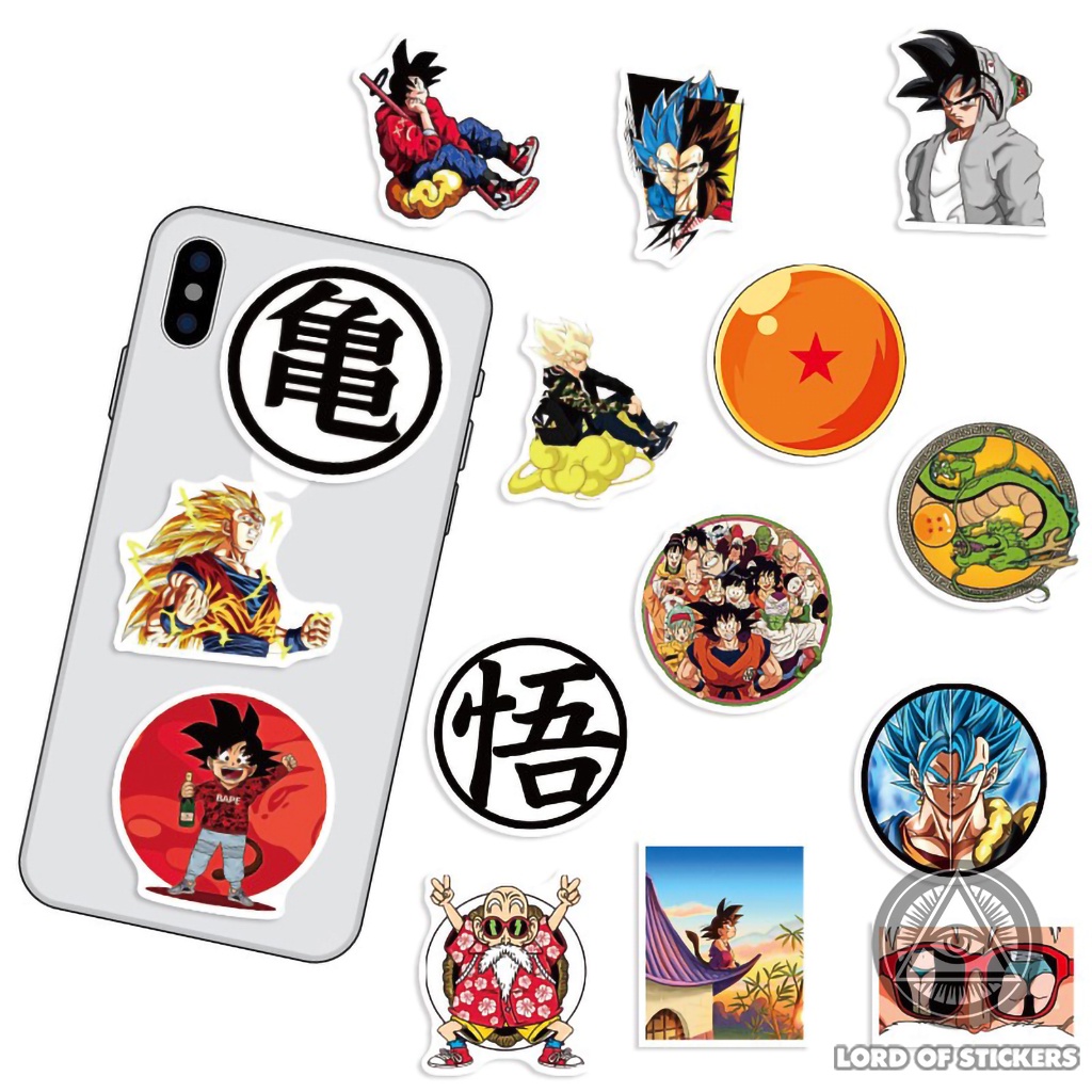 Set 100 Hình Dán Nhân Vật Truyện Tranh Dragon Ball 7 Viên Ngọc Rồng Anime Manga Sticker Trang Trí Mũ Bảo Hiểm, Ván Trượt