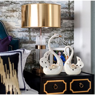 Mô hình Thiên Nga bằng gốm sứ trang trí TTN97 - Jassi Decor