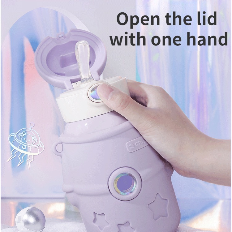 Bình Nước Giữ Nhiệt Bằng Thép Không Gỉ 304 Thiết Kế Hình Chú Gấu Dễ Thương Dành Cho Trẻ Nhỏ