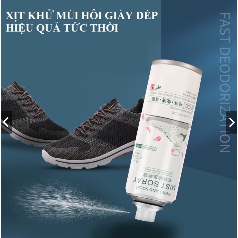Chai xịt khử mùi giày, xịt thơm giày, xịt lạnh giảm nhiệt, công nghệ ION AG+ chống khuẩn