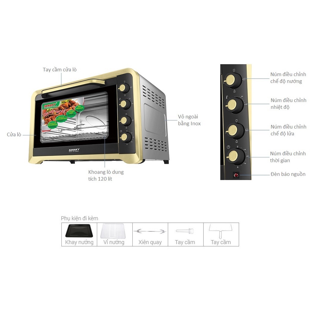 Lò nướng Sanaky 120 lít VH129N2D