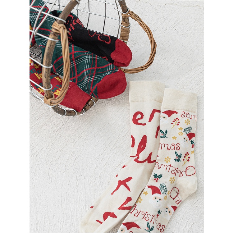 Tất  Giáng Sinh vớ họa tiết Noel làm quà tặng cực dễ thương chất cotton mềm mại dễ thương xinh đẹp GS-02