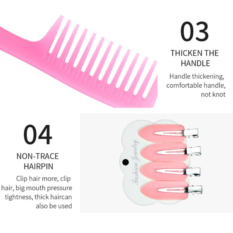 Bộ 7 Lược Chải Tóc 3 / 4 Kẹp Tóc Tạo Kiểu Chuyên Dụng Cho Salon Làm Tóc YOUYO