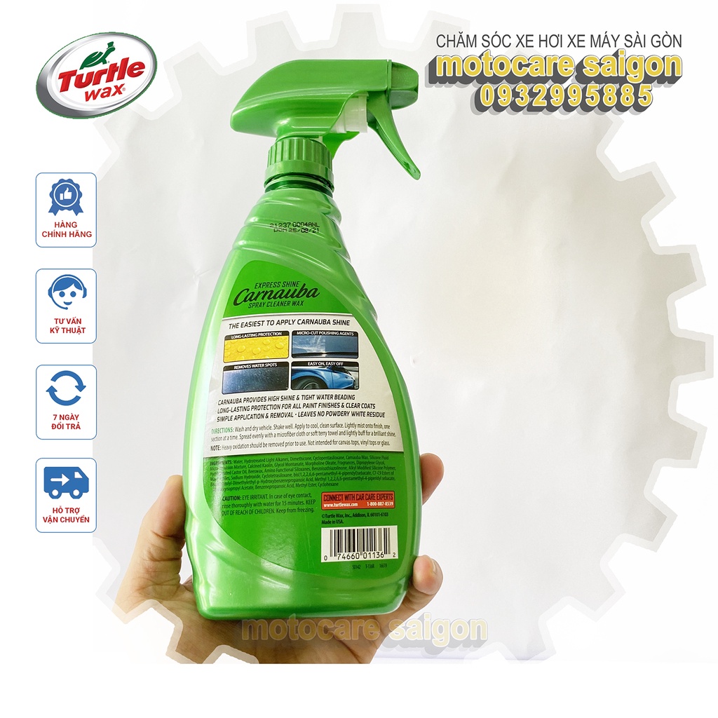[BAO BÌ MỚI] Chai xịt phục hồi và làm bóng màu sơn xe Turtle Wax Express Shine 473 ml