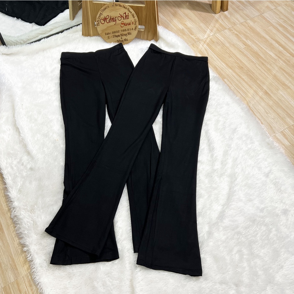 Quần Ống Loe Legging Cạp Cao Nâng Mông Che Khuyết Điểm Đùi To Tôn Dáng Cao