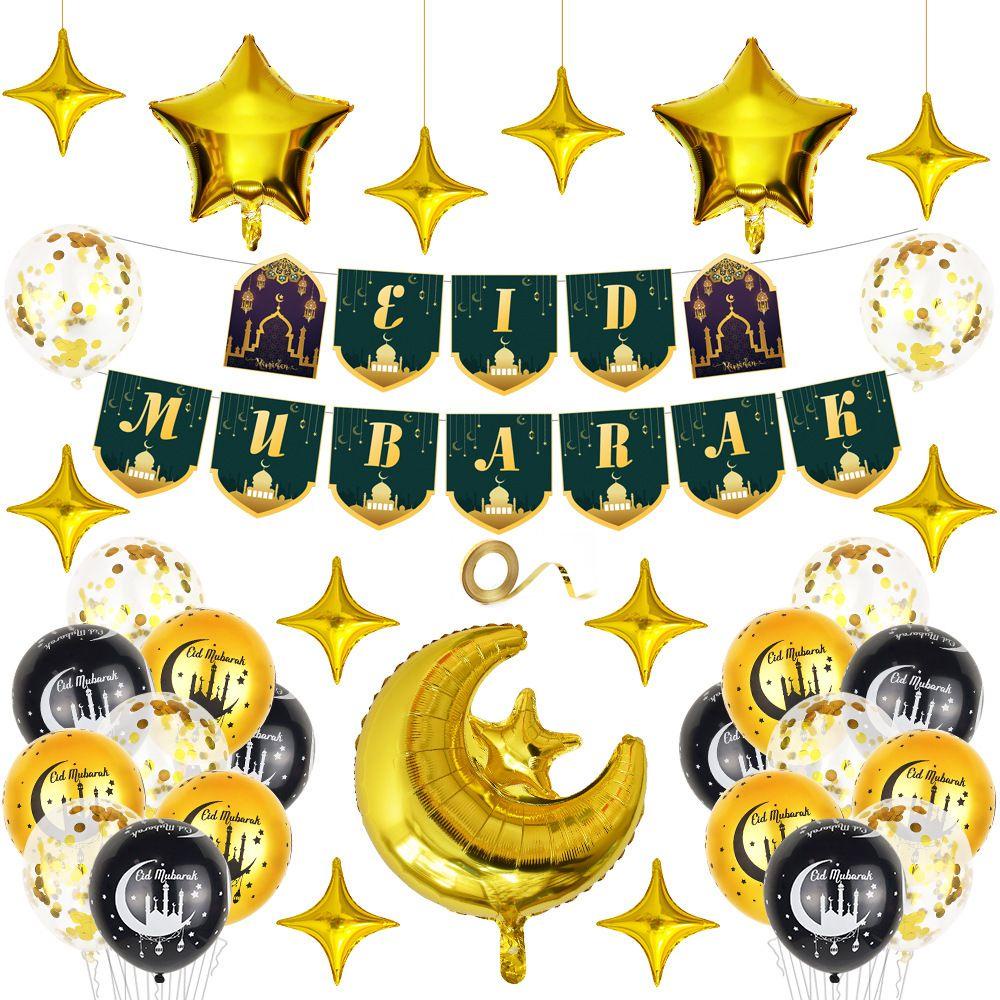 Dây Treo Bong Bóng Eid Mubarak Trang Trí Nhà Cửa