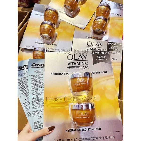 Kem dưỡng trẻ hoá da Olay Vitamin C + Peptide 24 Hydrating Moisturizer 48g