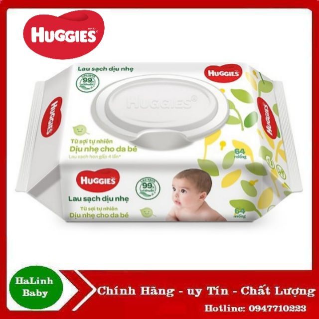 Khăn Giấy Ướt Cho Trẻ Sơ Sinh HUGGIES (64 Tờ/ Gói)