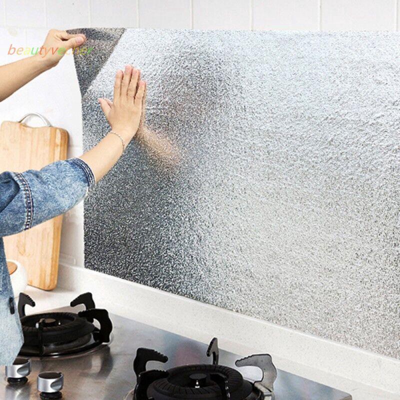 Cuộn giấy bạc dán tường nhà bếp cách nhiệt, miếng decal dán tường nhà bếp chống thấm bền đẹp