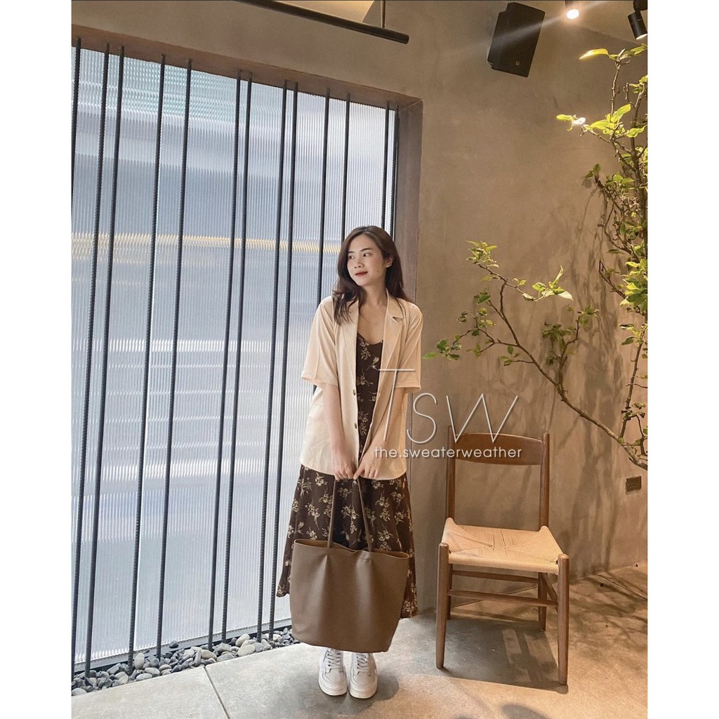 Áo Khoác Vest Nữ Suông Trơn Chất Đũi Cộc Tay 🌺 Áo blazer khoác ngoài tay lỡ form rộng vintage style korea Ulzzang 🌺