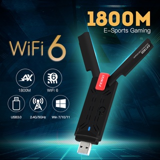 Usb Thu Sóng Wifi Không Dây 1800Mbps 6 Băng Tần Kép USB 3.0 2.4GHz 5GHz