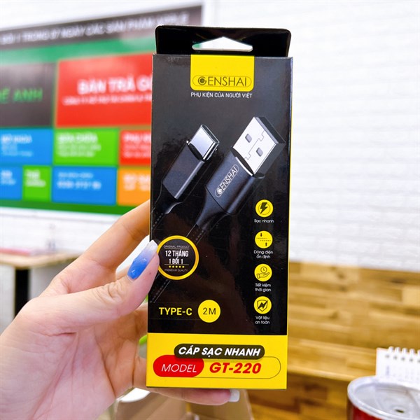 Cáp sạc nhanh Type-C GENSHAI GT-220 2M