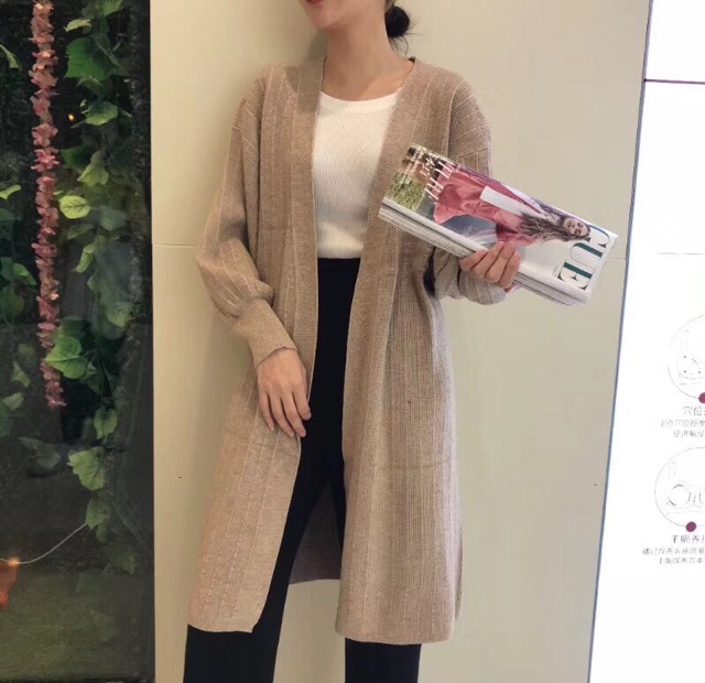 Áo khoác len gân dài tay phồng cao cấp | BigBuy360 - bigbuy360.vn