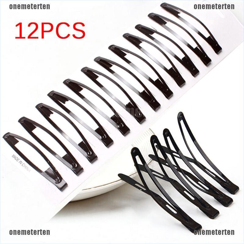 Set 12 Kẹp Tóc Màu Đen Đơn Giản Cho Nữ