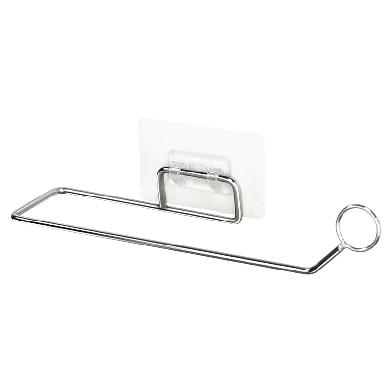 Móc Treo Giấy Vệ Sinh Khăn Lau Bếp Chất Liệu Inox, Thanh Treo Đồ Đa Năng Dán Tường Chắc Chắn
