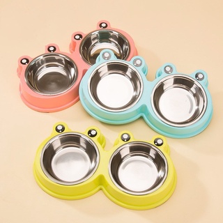 Khay INOX đôi ẾCH đựng thức ăn cho cún mèo