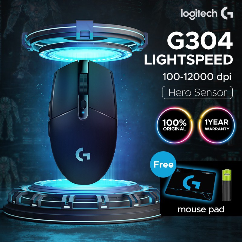 Chuột game không dây Logitech G304 Lightspeed, Hero Sensor max 12.000DPI