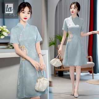 Sườn xám cách tân thêu hoa bigsize 45kg - 85kg