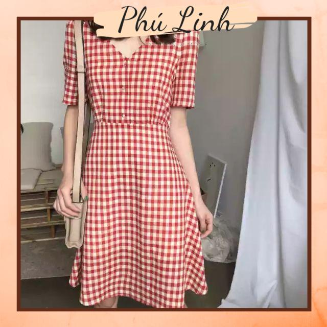 MS140 Váy đũi cổ tim thắt nơ vintage