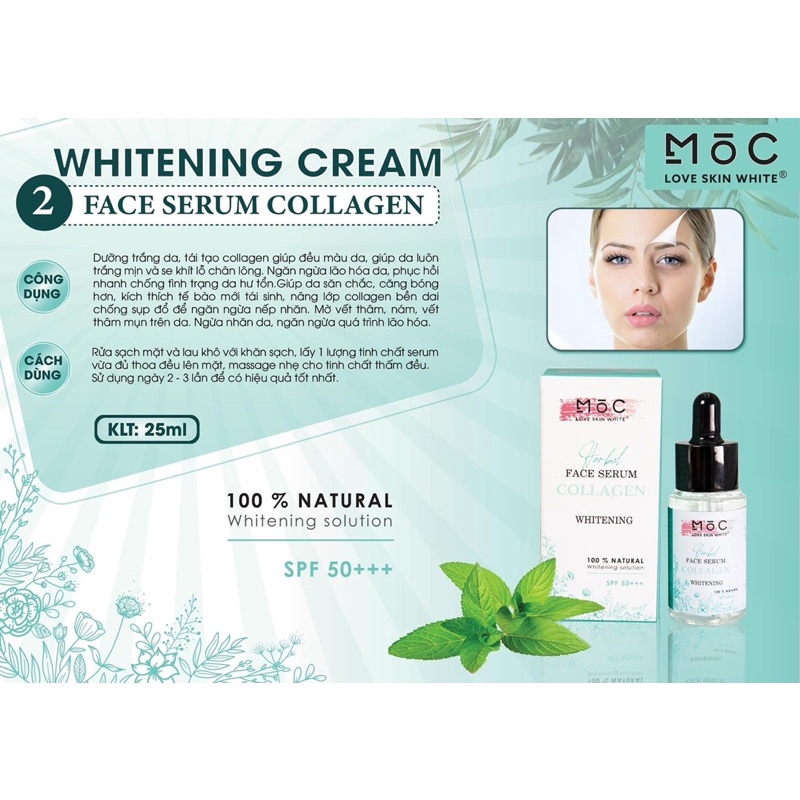 Serum Dưỡng Trắng Da, Tái Tạo, Chống Lão Hoá, Chống Nắng MOC Love Skin White 25ml