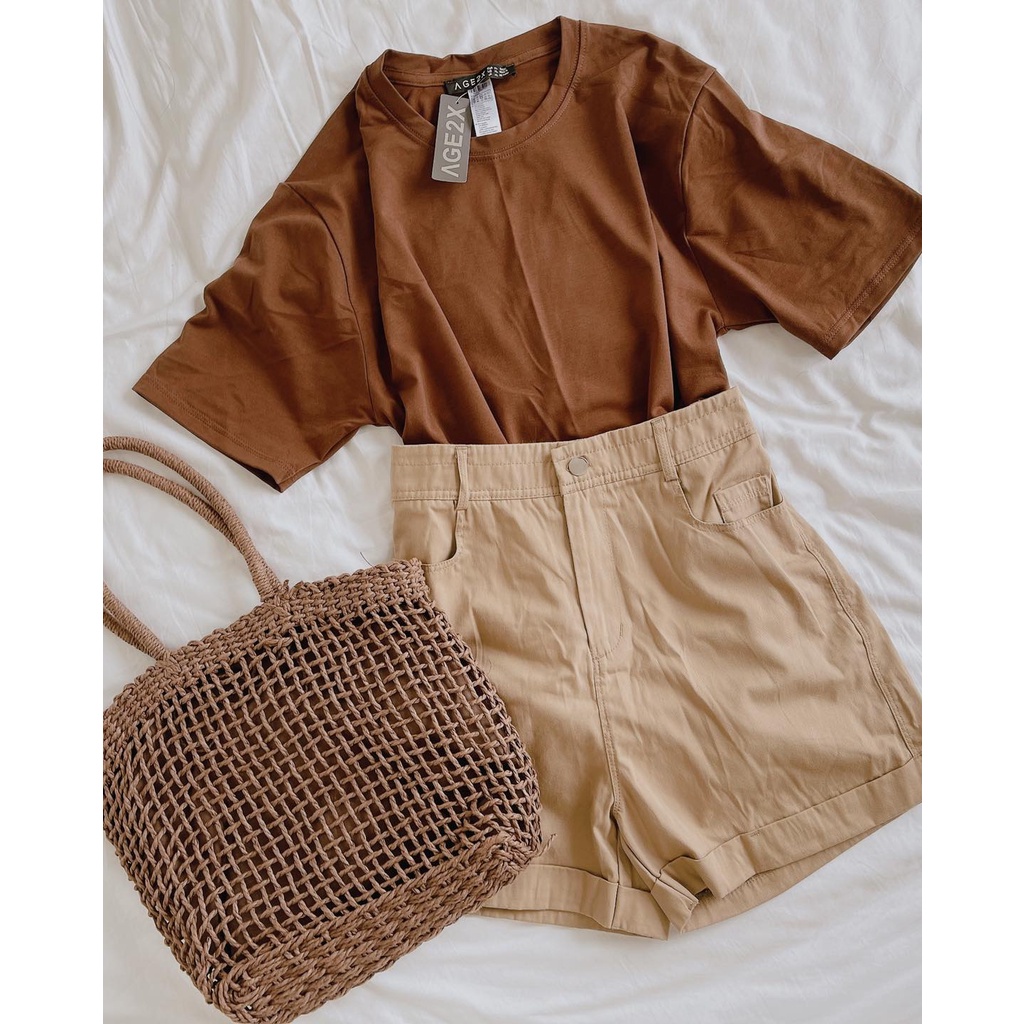 ✅QUẦN TOP HOT ✅Quần short ống rộng chính hãng brand AGE2X, lưng cao, Chất kaki mềm mát, Form siêu hack dáng