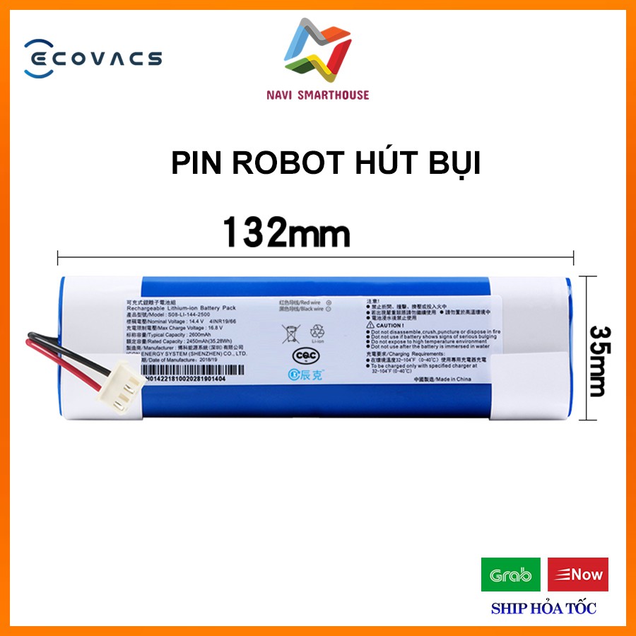 Pin Robot hút bụi lau nhà Ecovacs Deebot Dj35 Dj36 Dj65 Dn55 Dn58 Dn520 Dk33 Dk35 Dk36