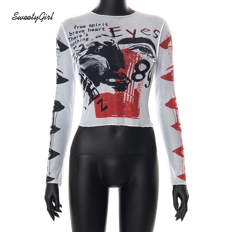 Áo Thun Dài Tay Cổ Tròn Phối Màu Tương Phản Thời Trang 2022 Y2k Cho Nữ