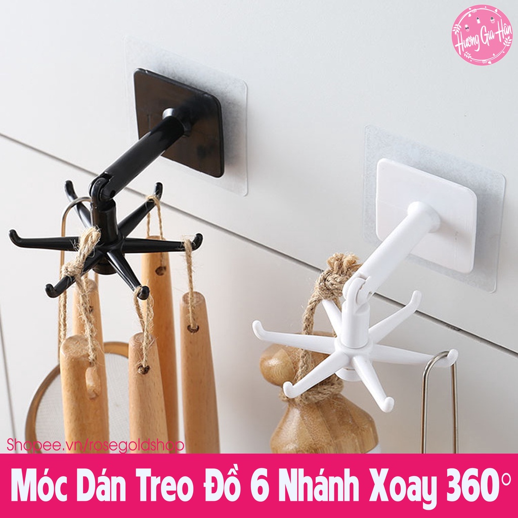 Móc Dán Treo Đồ 6 Nhánh Xoay 360° Siêu Tiện Lợi, Decor Nhà Cực Đẹp - Móc Treo Vá Muỗng Chìa Khóa, Khẩu Trang ...