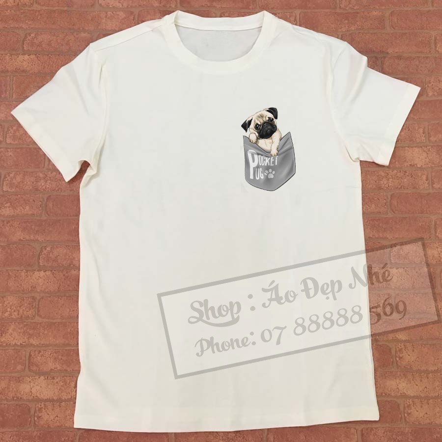 Áo thun chó PUG dễ thương