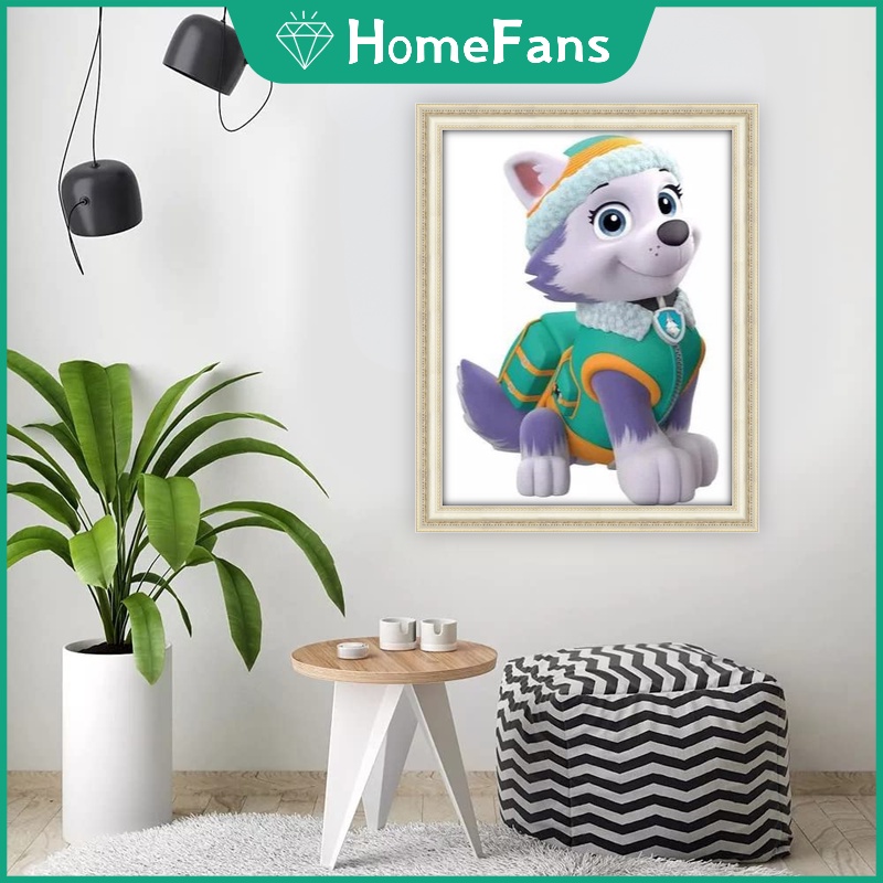 Bộ Tranh Đính Đá 5D Tự Làm Hình Chú Chó Tuần Tra 40x50cm Trang Trí Nhà Cửa