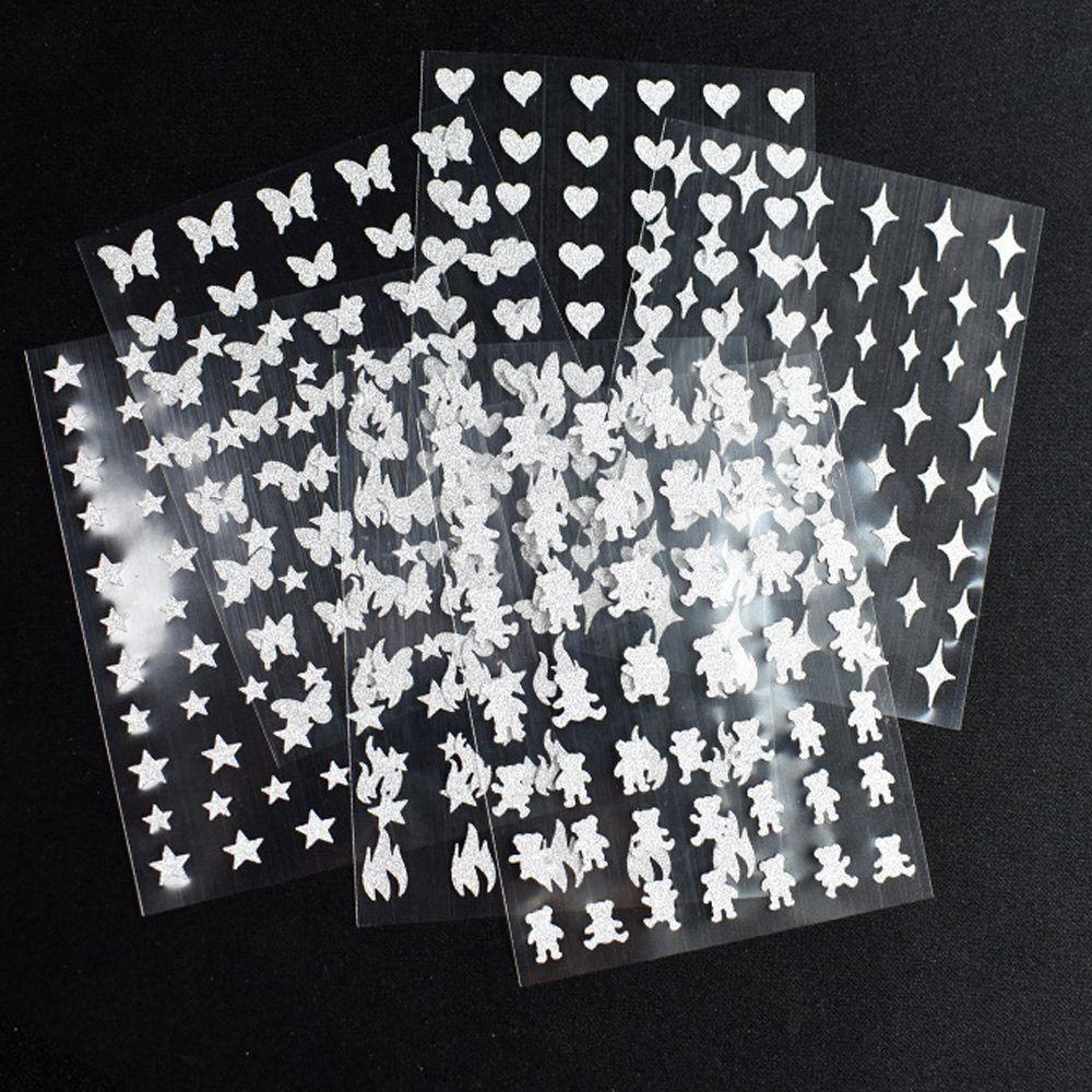 Miếng Dán Móng Tay Tự Dính Họa Tiết Bướm / Ngôi Sao / Trái Tim Xinh Xắn