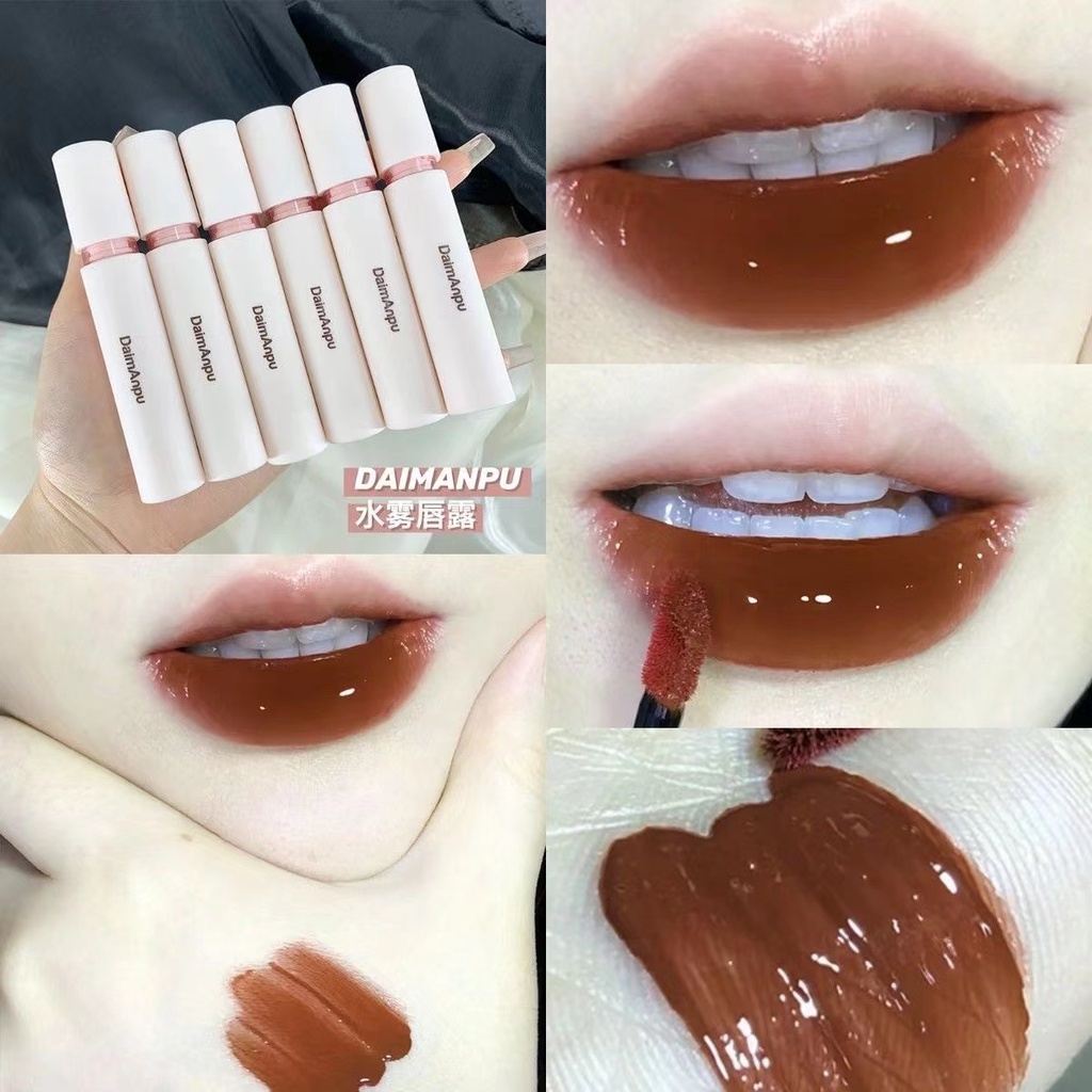 [Hàng mới về] Son bóng nội địa trung DAIMANPU Màu Nude Nhạt Mềm Mượt Nuôi Dưỡng Môi Chống Thấm Nước