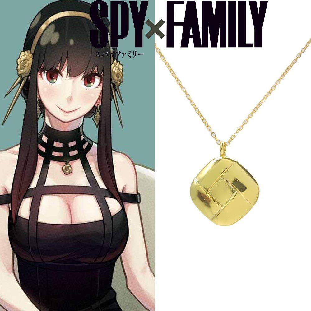 Vòng cổ Mặt Vuông In Hoạt Hình Hàn Quốc SPY x Family Yor Forger