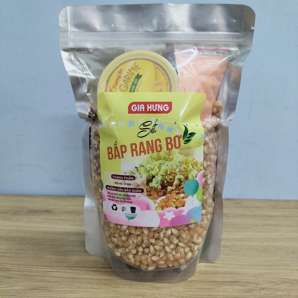 Set Nguyên Liệu Nấu Bắp Rang Bơ Lắc Phô Mai Cacao 1kg Siêu Hót