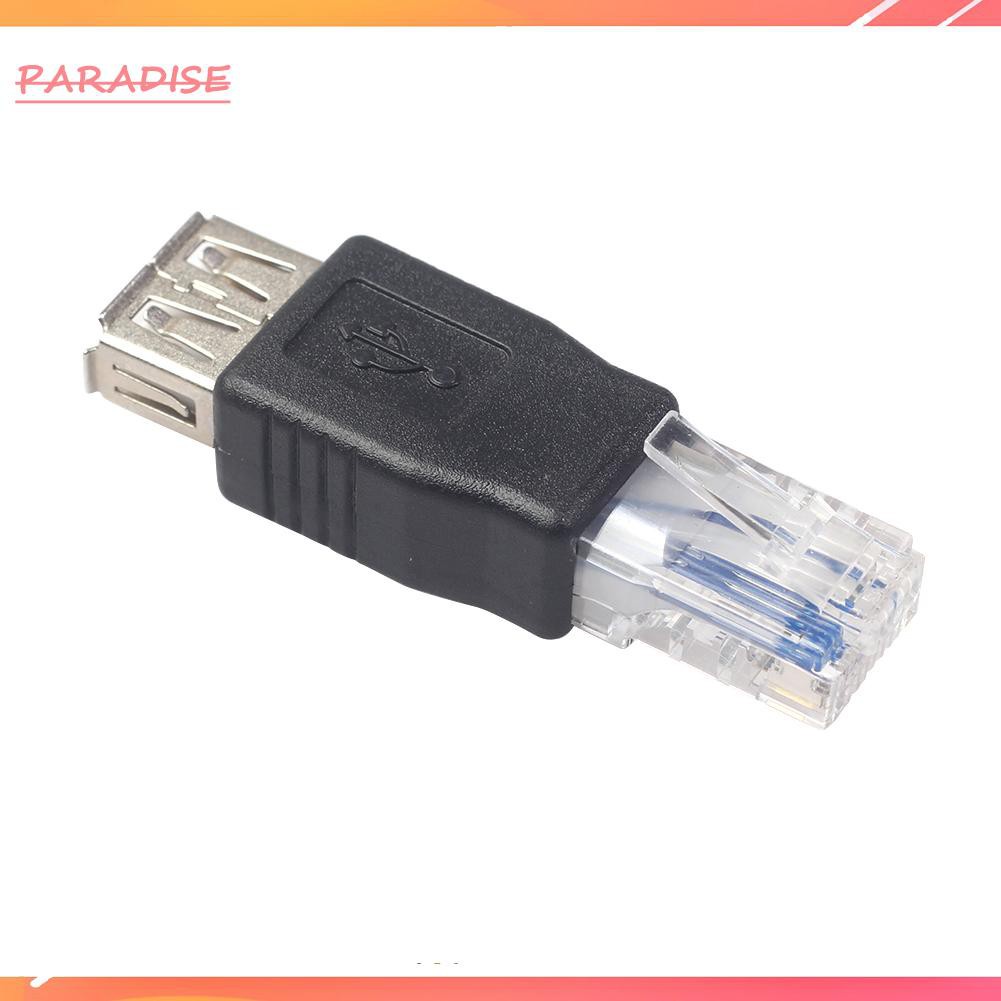 Paradise1 USB Type A Female To RJ45 Male Ethernet Laptop LAN Network Cable Converter