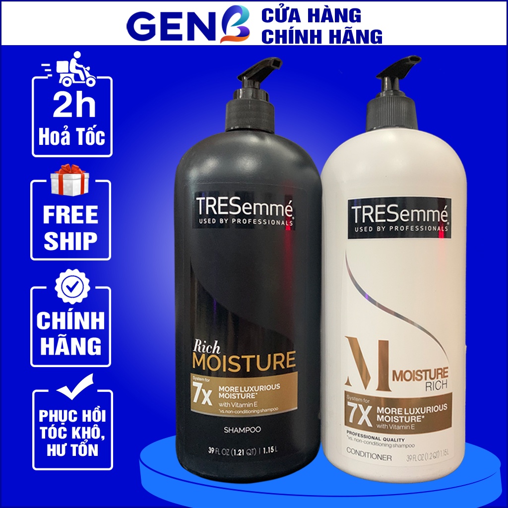Dầu Gội Đầu Treseme + Dầu Xả Tóc Tresemme MỸ CHÍNH HÃNG NHẬP KHẨU - Bộ Dầu Gội Xả Phục Hồi Hư Tổn - Chăm Sóc Tóc GENB