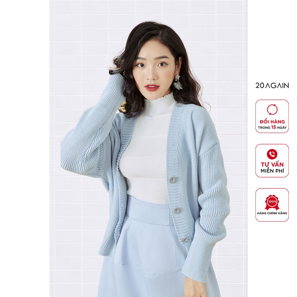 [Mã WABRAG99 giảm 10% đơn 99K] Áo len cardigan nữ dài tay 20AGAIN, chất len mịn, co giãn tốt KLA0055 | BigBuy360 - bigbuy360.vn